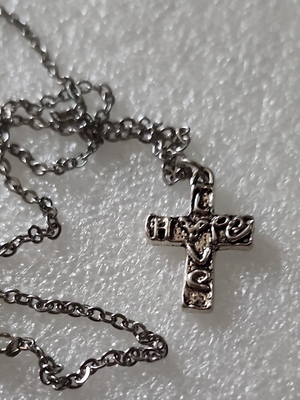 Hand Crafted Silver-Tone Ornate Cross Necklace - Women Jewelry